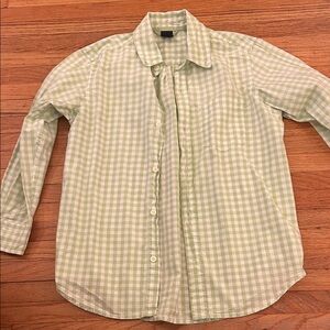 Gap lime green checkered boys button down 8